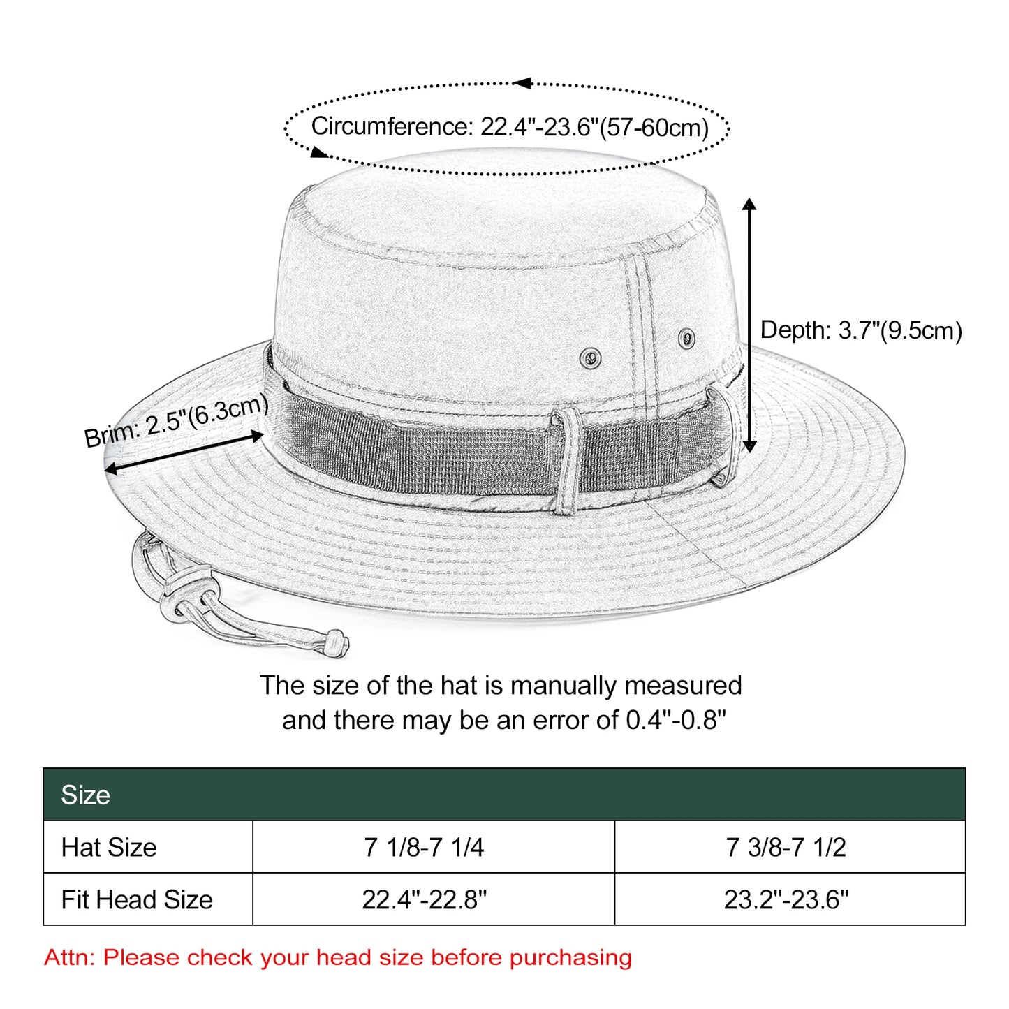BOTVELA  Waterproof Bucket Hat with Chin Strap Quick Dry Packable Boonie Hat Safari Hat Sun Protection