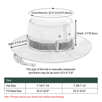 BOTVELA  Waterproof Bucket Hat with Chin Strap Quick Dry Packable Boonie Hat Safari Hat Sun Protection