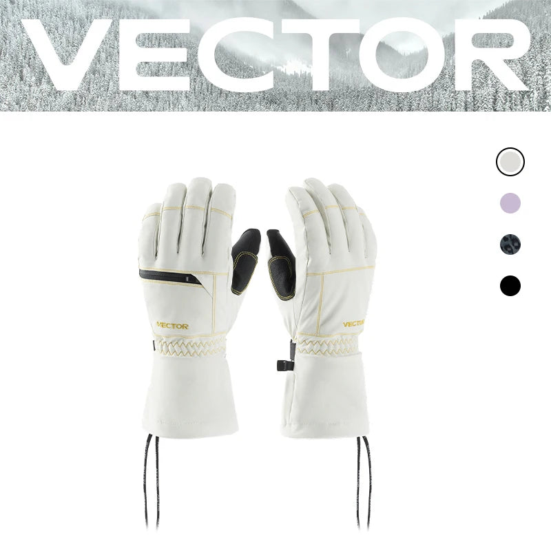 VECTOR Touchscreen P Cotton Waterproof Ski Gloves Wear Resistant PU Palm Moisture Resistant Warm Men and Women Five-finger Glove