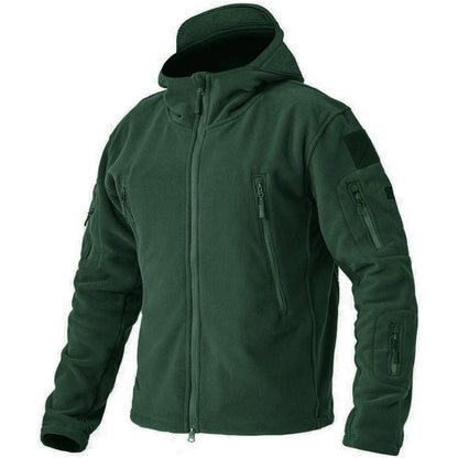 TACVASEN Winter Hooded Coats Mens Fleece Jackets Full Zip Up Multi-Pockets Fishing Hiking Climbing Outerwear Causal Parka Tops