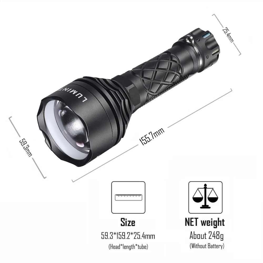 Outdoor Flashlight Tent Camping Lantern Self Defense Lamp EDC Fishing High Power LED Torch 2500 Meter Distance LEP Light THOR 3