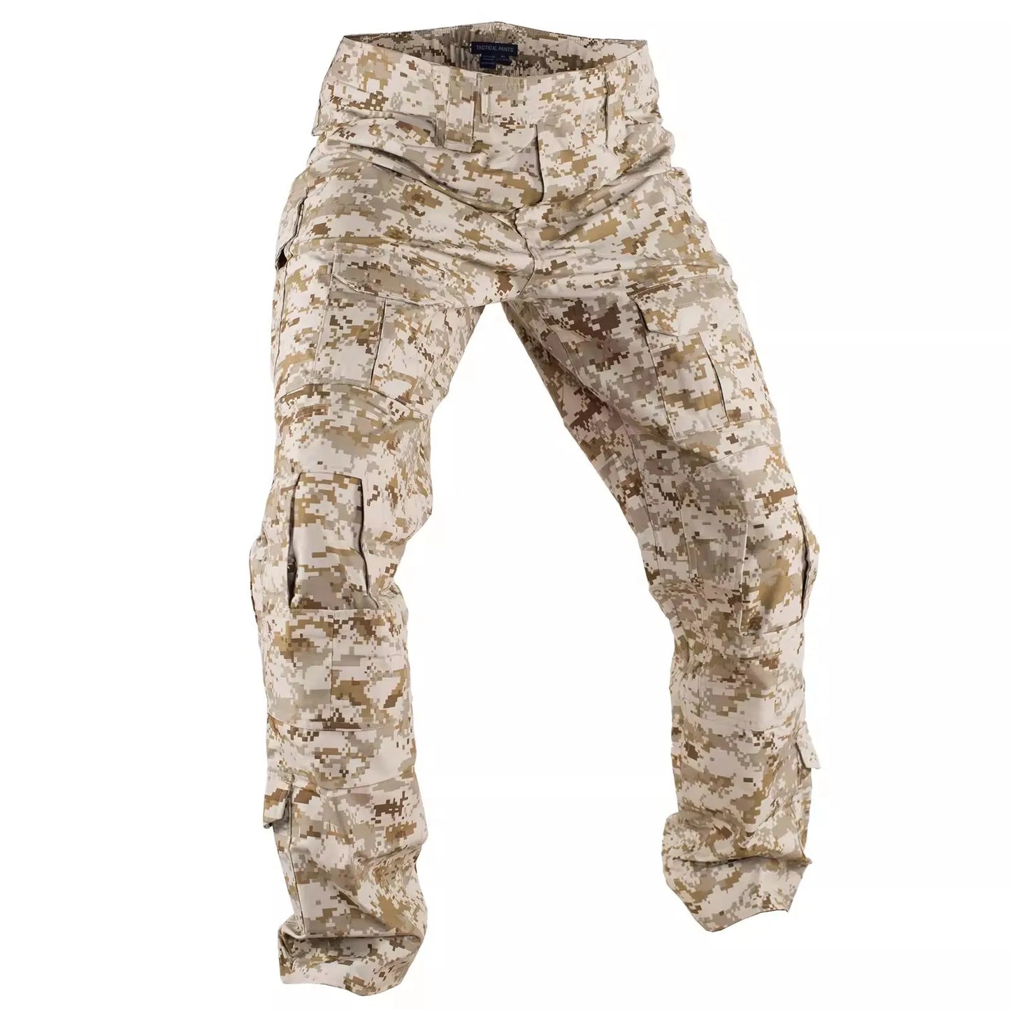 Summer Outdoors Tactical Set Men Thin Quick Drying Combat Training Uniform Camo Patchwork Tops+Multi Pocket Cargo Pants Suit
