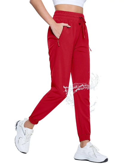 TACVASEN Women’s Joggers Breathable Waterproof Quick Dry Gym Pants Lightweight Sweatpants With Pockets Camping Running Hiking
