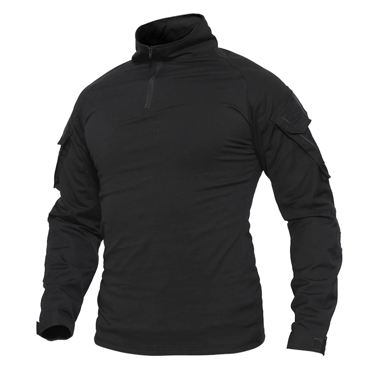 KEFITEVD Men's Hunting T-shirts 1/4 Zip Long Sleeve Shirt Outdoor Climbing Hiking Climbing Tees Camping Fishing Pullover Tops