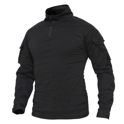 KEFITEVD Men's Hunting T-shirts 1/4 Zip Long Sleeve Shirt Outdoor Climbing Hiking Climbing Tees Camping Fishing Pullover Tops