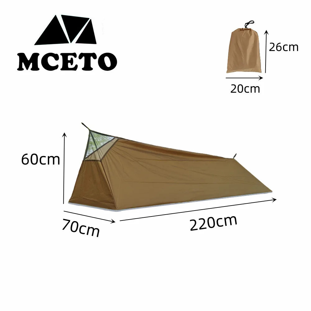 One person Sleeping Bag Tent Rodless Pocket Ultralight Backpacking Outdoor Camping Sleeping Mesh Tent Inside Tent Mosquito Net