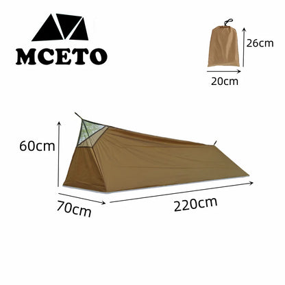 One person Sleeping Bag Tent Rodless Pocket Ultralight Backpacking Outdoor Camping Sleeping Mesh Tent Inside Tent Mosquito Net