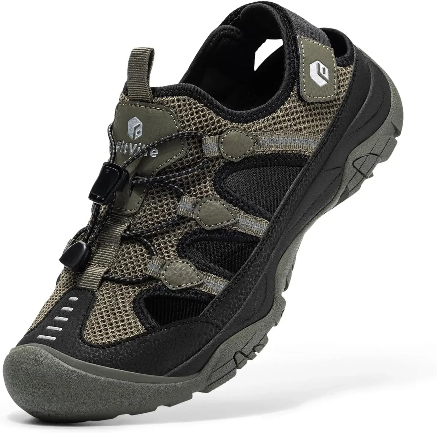 FitVille Wide Width Men'S Sandals Closed-Toe Hiking & Water Sandals With Arch Support For Swollen Feet Non-Slip Summer Shoes