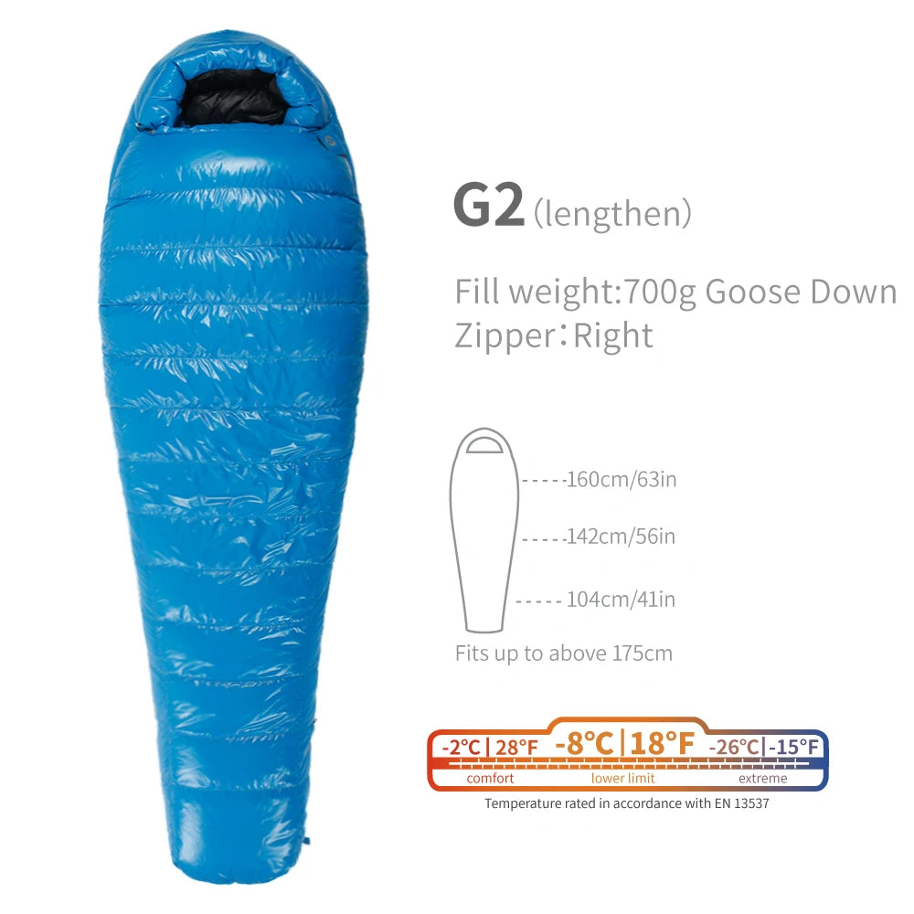 AEGISMAX G2 -8 Degree 800FP Goose Down Sleeping Bag Ultralight Outdoor Camping Hiking Sleeping Bag for Men & Women