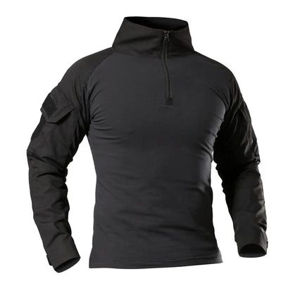 Outdoor Tactical Hiking T-Shirts Men Combat Military Army CP Camouflage Long Sleeve Hunting Climbing Shirt Cotton Sport Clothes