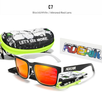 KDEAM Men's Polarized Sunglasses Square Casual Outdoors Sun Glasses Women Unisex Sunglass For Couple With New Package
