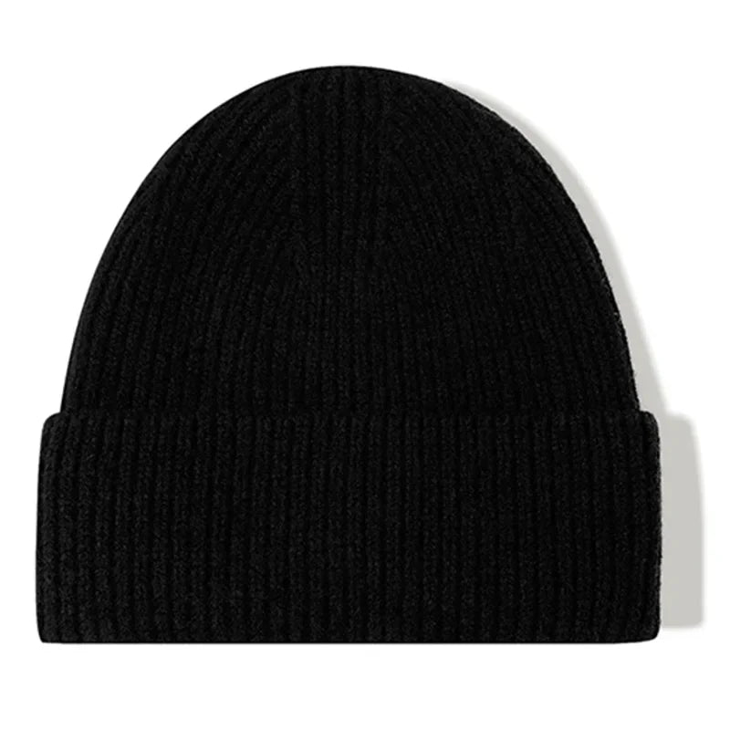 Men Women 100% Merino Wool Beanie Hats Winter Thermal Hat Cuffed Knit Ribbed Beanie Hiking Skiing One Size
