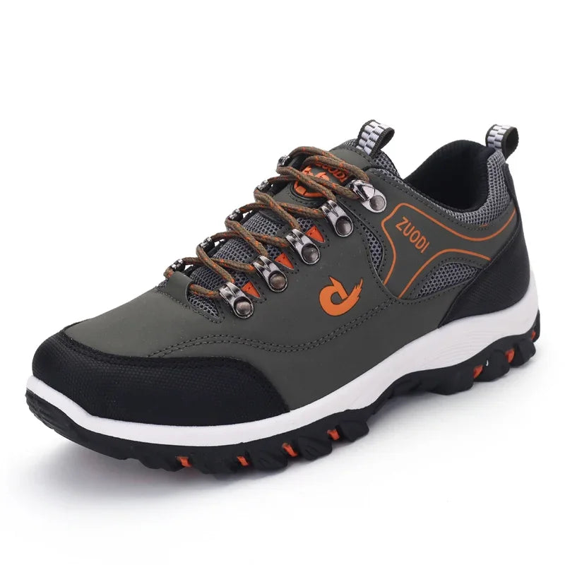 Casuals Men Shoes Summer Breathable Hiking Walking Sneakers Outdoor Ultralight Leather Slip-on Climbing Trekking Sneakers