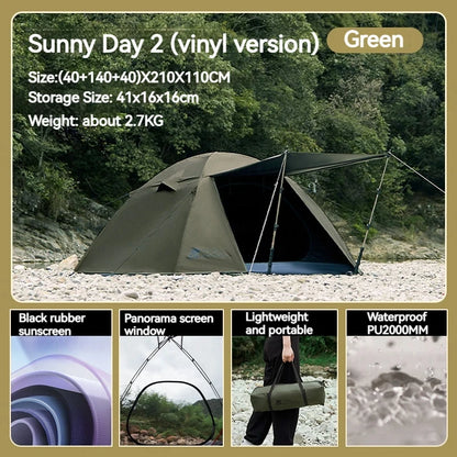 MOBI GARDEN Camping Hiking Tent 2-4 Person Portable Ultralight 3 Season Waterproof Black Coating for Outdoor Travel Backpacking