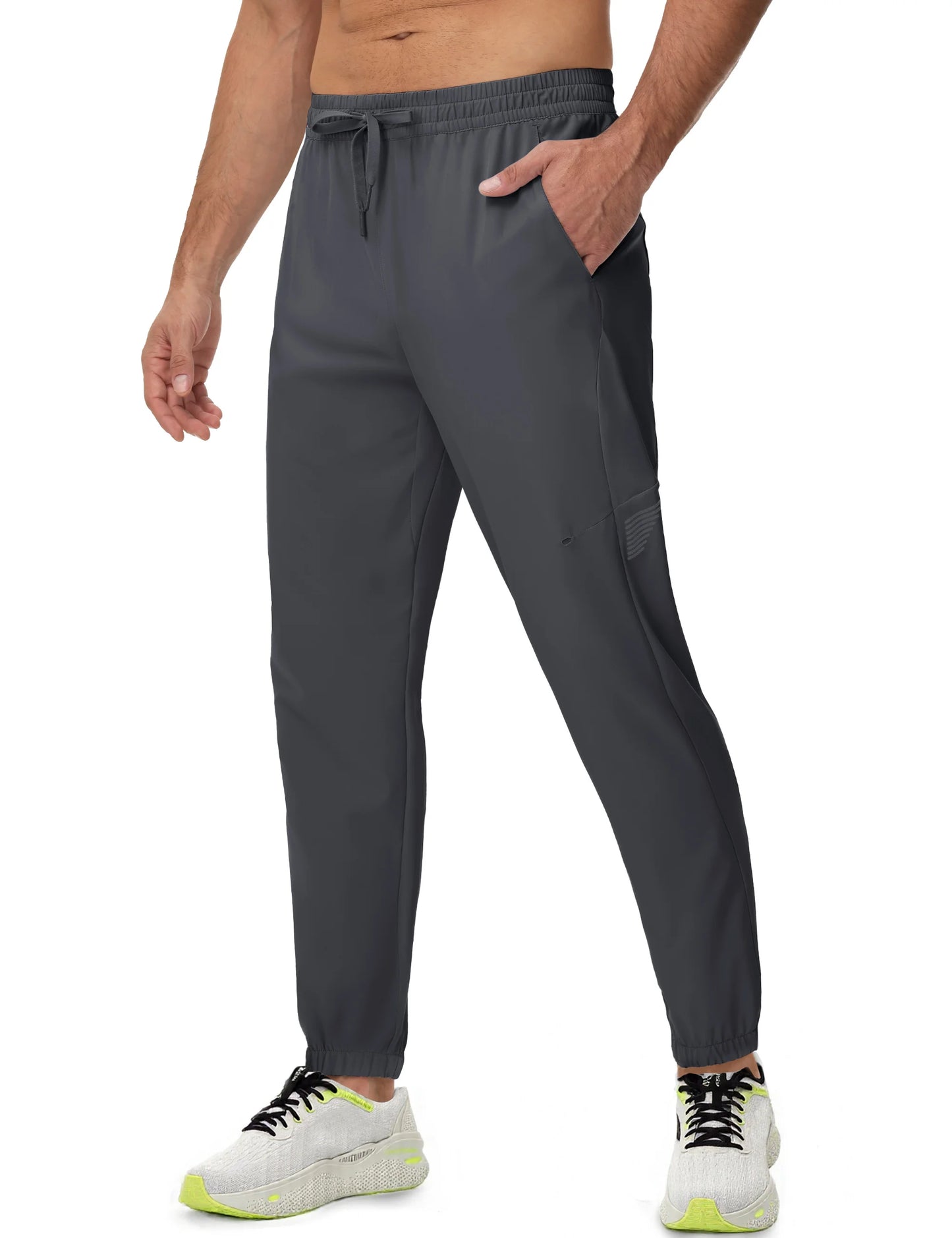 TACVASEN Lightweight UPF50+ Sweatpants Mens Quick Dry Hiking Pants with 3 Pockets Waterproof Trekking Fishing Casual Joggers