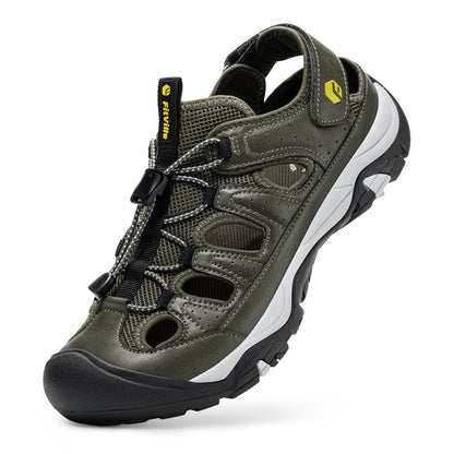 FitVille Wide Width Men'S Sandals Closed-Toe Hiking & Water Sandals With Arch Support For Swollen Feet Non-Slip Summer Shoes