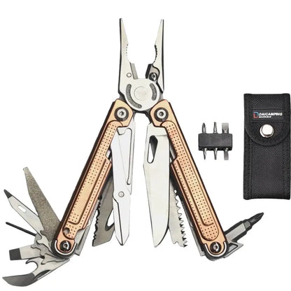 Daicamping DL7 Titanium Alloy Handle Outdoors Multi-tools Clamp Folding Knife EDC Combination Multi Tools Pliers Knives