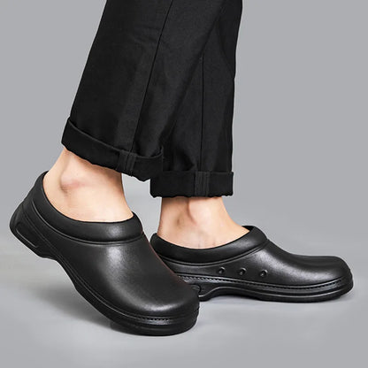 New Men's Chef Kitchen Working Slippers Non-slip Waterproof Oil-proof Shoes Rubber Rain boots for Men and Women Unisex Sandals