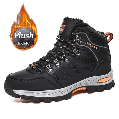 New Men's Hiking Shoes women Mountain Climbing Sneaker Wear-resistant Trekking Walking Sneakers winter plush Fashion Couple Shoe