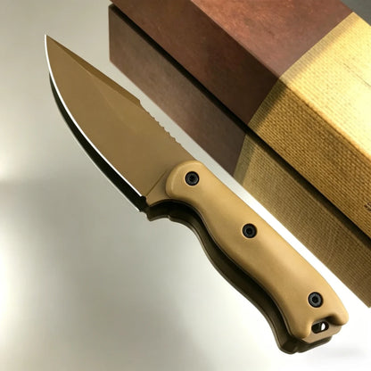 BK18 Fixed Blade EDC Knife D2 Steel Blade with Nylon Fiberglass Handle & Sheath, Portable Outdoor Tool for Camping Hiking
