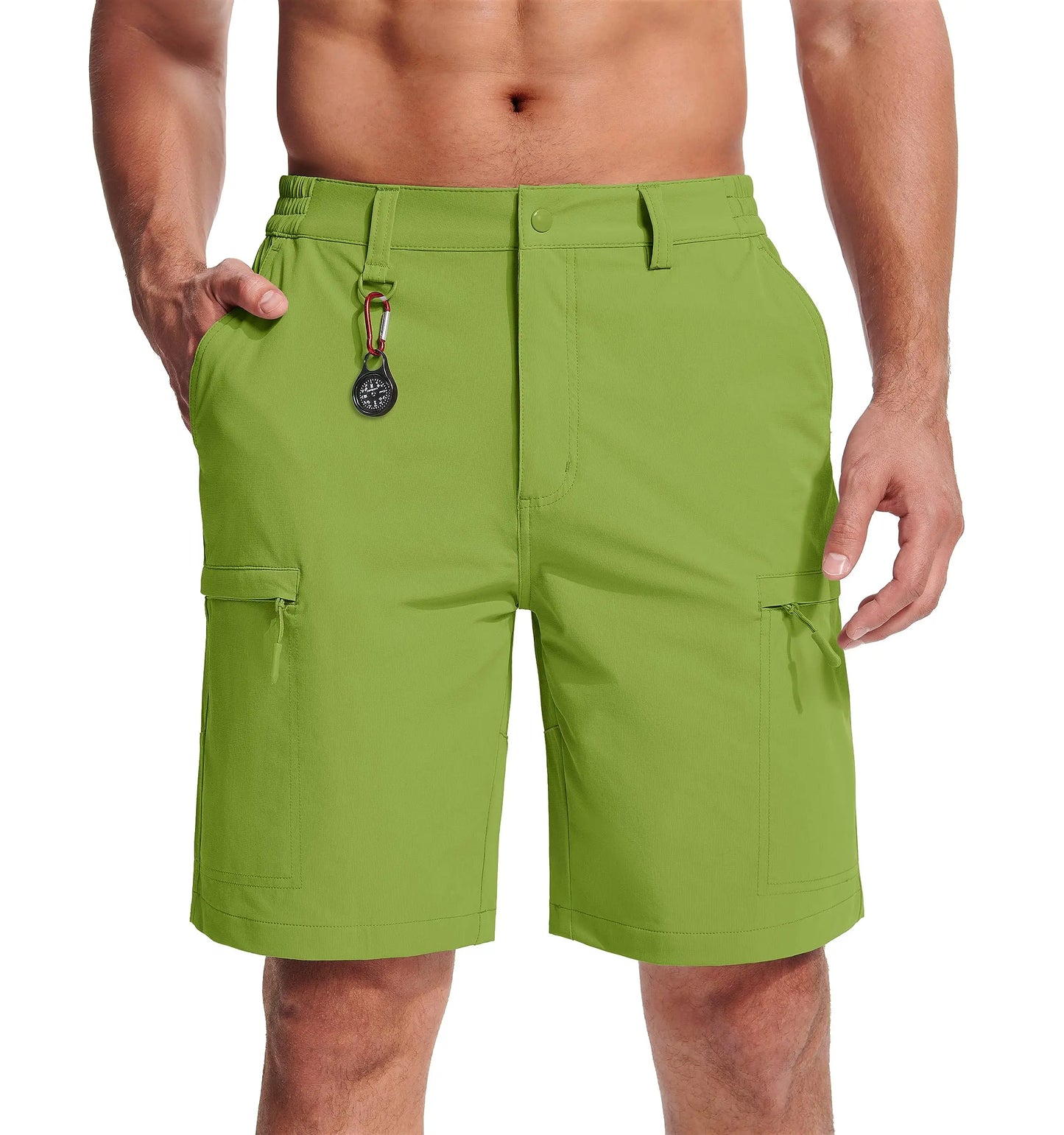 MAGCOMSEN Men's Cargo Shorts Multi-Pocket Elastic Breathable Quick-Drying Outdoor D-Ring Design Shorts Hiking Fishing Shorts