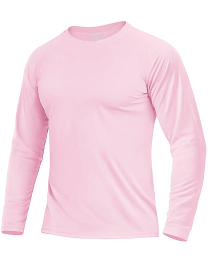 KEFITEVD Men's UPF 50+ Quick Dry Long Sleeve T-Shirts Men Sun Protection Outdoor Fishing Hiking T-Shirts UV Block Shirts Tops