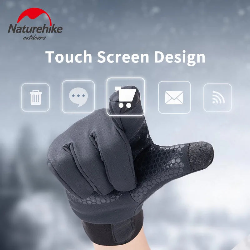 Naturehike Outdoor Climbing Gloves Cashmere Warm Gloves Touch Screen Waterproof Anti-skid Hiking Cycling Gloves Sports Glove