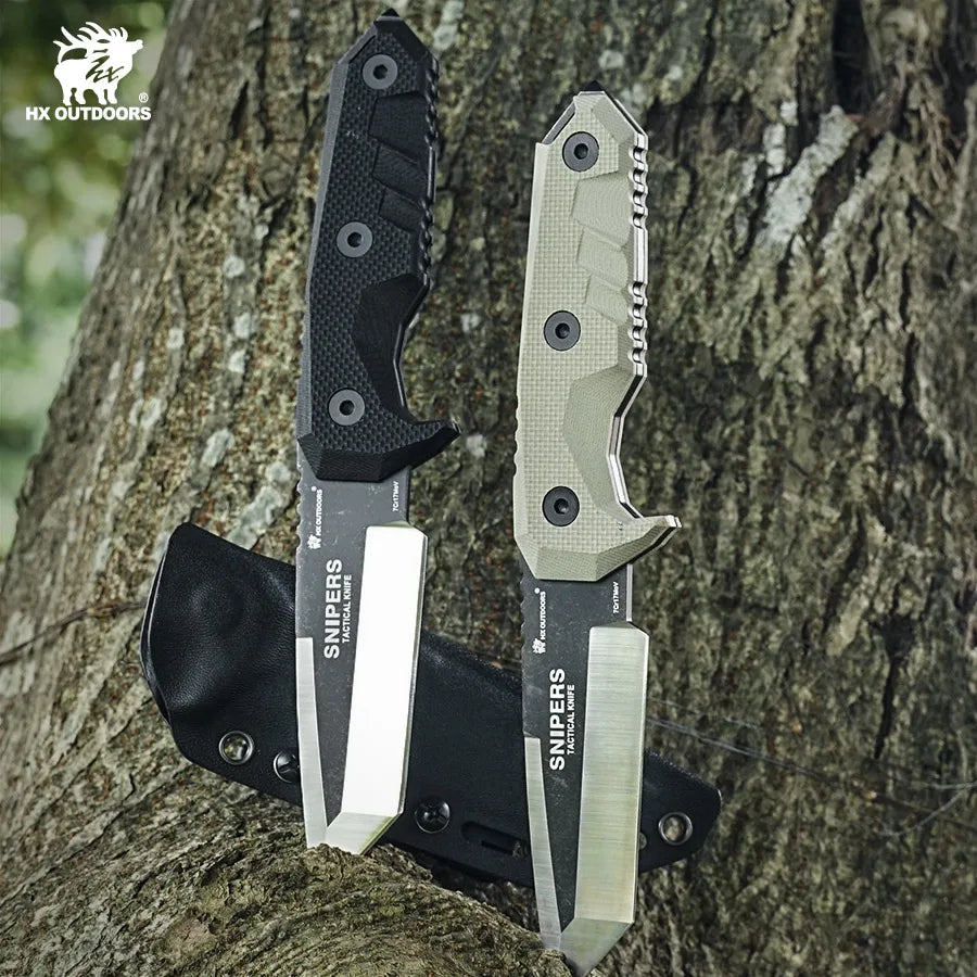 HX Outdoors Tactical Knife,Hunting Jungle Knives ,Camping Survival Knife,Rescue Edc Tool G10 Handle WIth Kydex Dropshipping