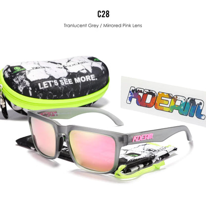 KDEAM Men's Polarized Sunglasses Square Casual Outdoors Sun Glasses Women Unisex Sunglass For Couple With New Package