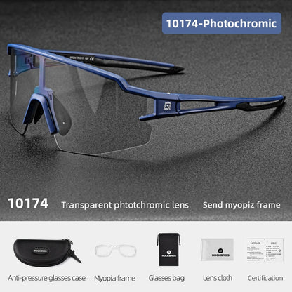 ROCKBROS Photochromic Polarized Bicycle Sunglasses UV400 Sunscreen Fishing Camping Hiking Riding Men Women Eyeglasses Eyewear