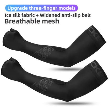 ROCKBROS Cycling Sleeves Summer Ice Fabric Running Arm UV Protection Sleeves Basketball Camping Riding Outdoors Sports Sleeves