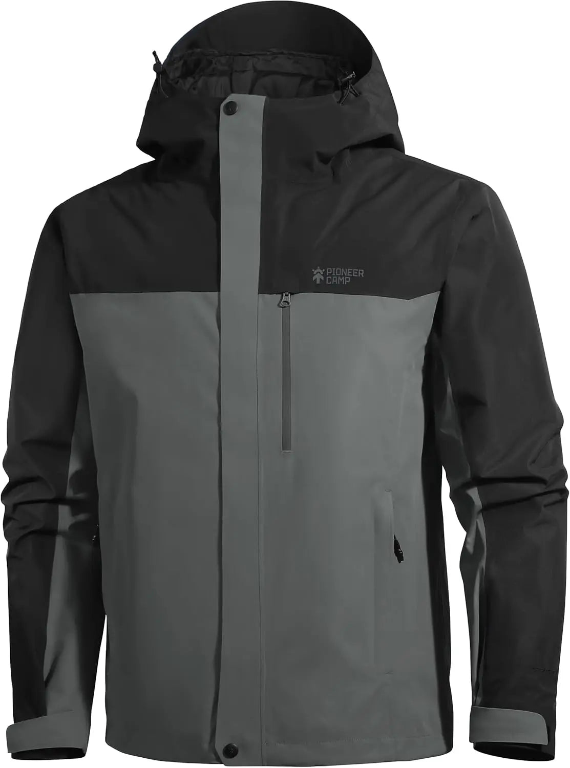 Pioneer Camp Mens Rain Jacket Waterproof Shell Jacket Hooded Lightweight Rain Coat for Outdoor Hiking 4 Pockets Windbreaker