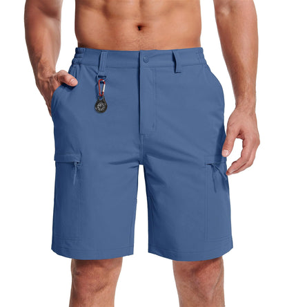MAGCOMSEN Men's Cargo Shorts Multi-Pocket Elastic Breathable Quick-Drying Outdoor D-Ring Design Shorts Hiking Fishing Shorts