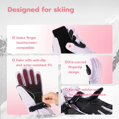 VECTOR Touchscreen P Cotton Waterproof Ski Gloves Wear Resistant PU Palm Moisture Resistant Warm Men and Women Five-finger Glove