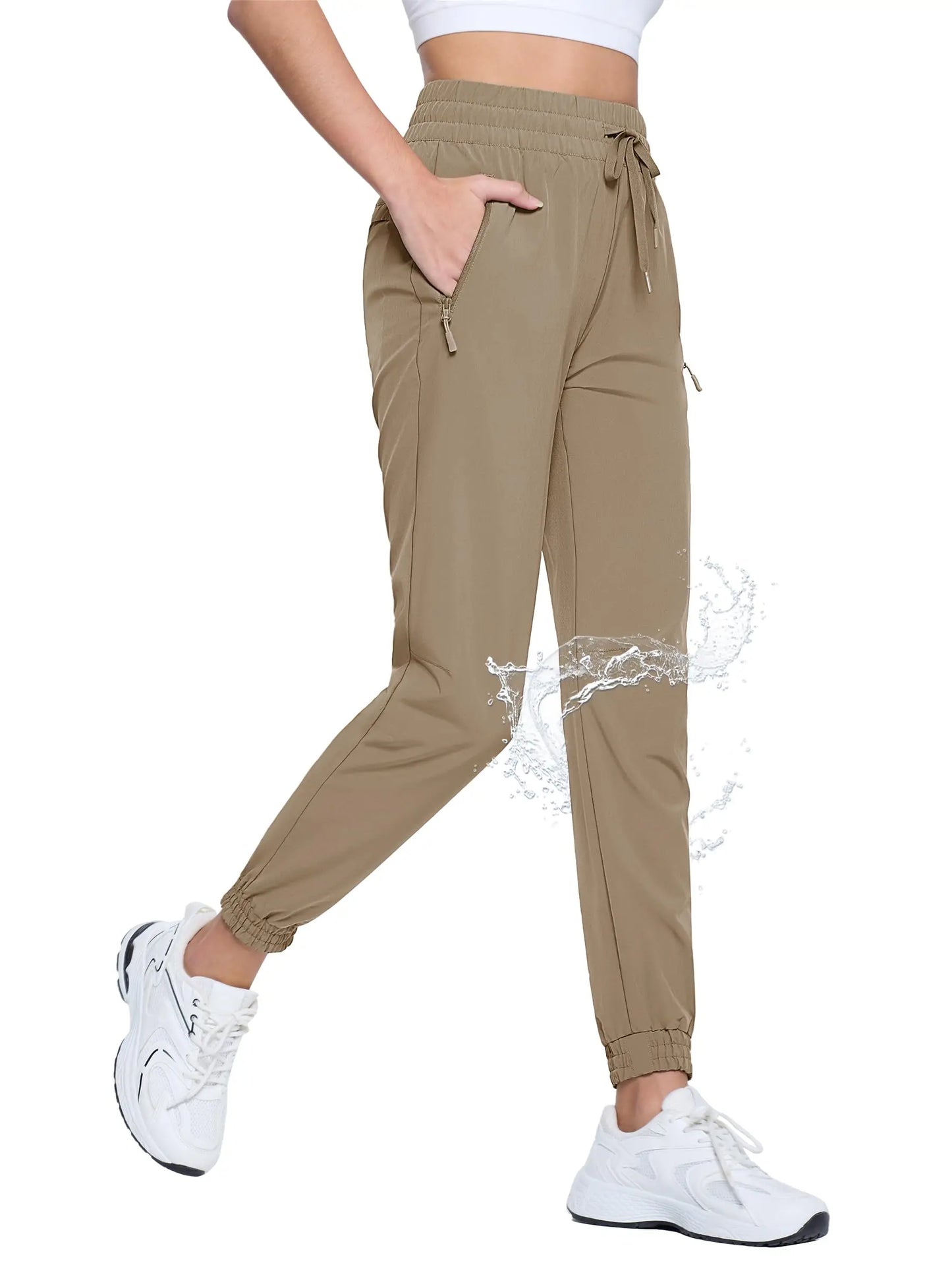 TACVASEN Women’s Joggers Breathable Waterproof Quick Dry Gym Pants Lightweight Sweatpants With Pockets Camping Running Hiking