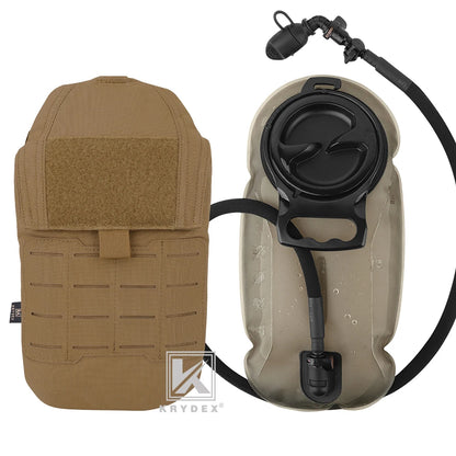 KRYDEX Tactical 1.5L 50oz Hydration Bladder Pouch Low Profile Hydra Carrier MOLLE Water Pack Bag Outdoor Hiking Accessories