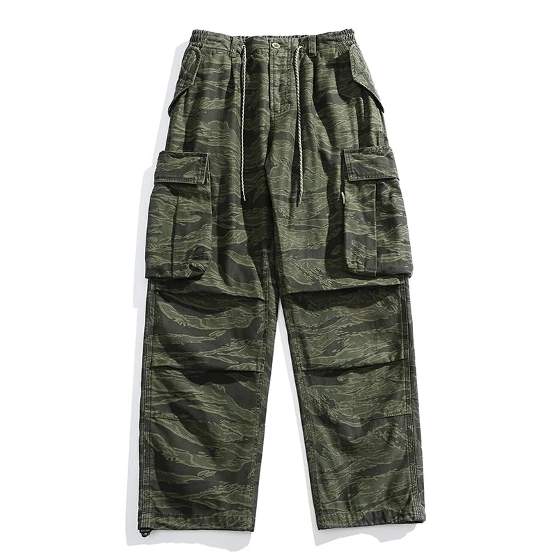 High Quality American Retro Ast Craft Camouflage Cargo Pants For Men Clothing Outdoors Tactical Pants Casual Baggy Trousers Male