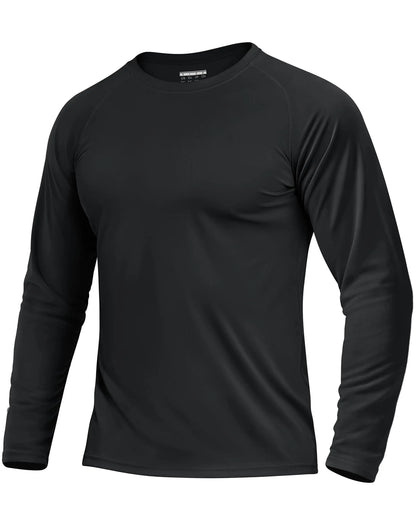 KEFITEVD Men's UPF 50+ Quick Dry Long Sleeve T-Shirts Men Sun Protection Outdoor Fishing Hiking T-Shirts UV Block Shirts Tops