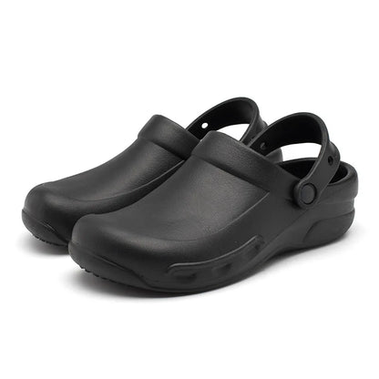 New Men's Chef Kitchen Working Slippers Non-slip Waterproof Oil-proof Shoes Rubber Rain boots for Men and Women Unisex Sandals