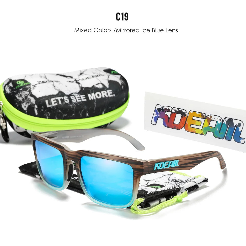KDEAM Men's Polarized Sunglasses Square Casual Outdoors Sun Glasses Women Unisex Sunglass For Couple With New Package