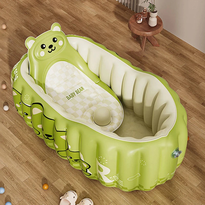 Inflatable baby bathtub，used sitting or lying portable bathtub，for 0-3 years old children suitable for travel and indoor