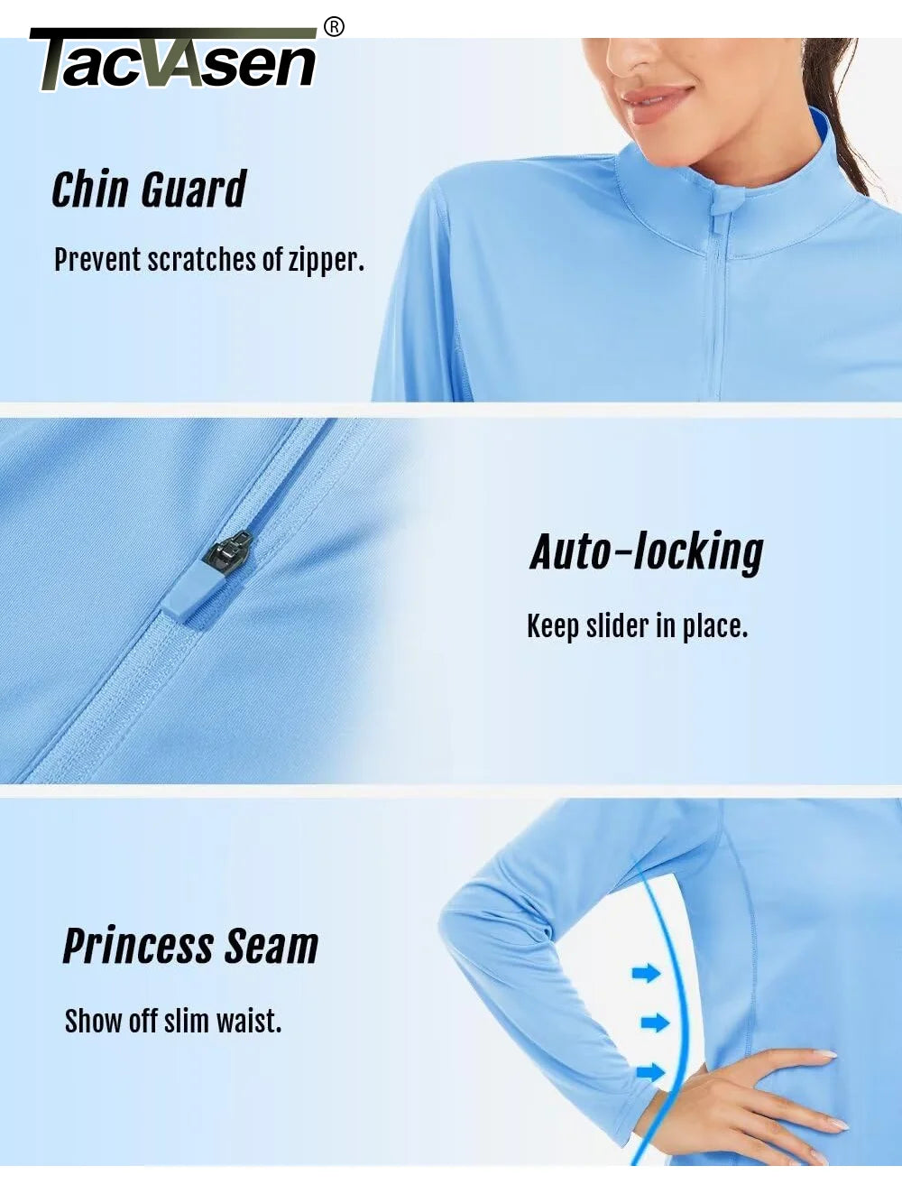 TACVASEN UPF 50+ Quick Dry Long Sleeve T Shirts Womens Anti UV/Sun Protection Shirts Running Hiking Fishing T-Shirts Outdoor