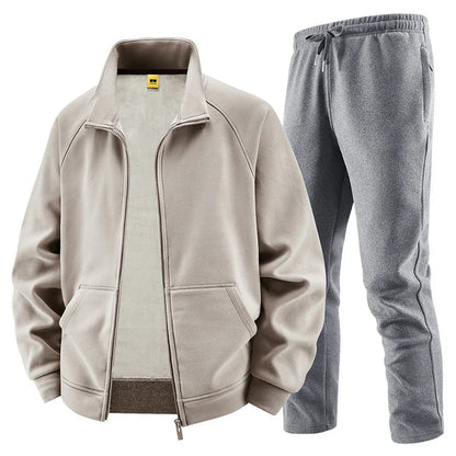 Thick Sets Brand Casual Men's Sets Cashmere Tracksuit Outdoors Fleece Track Suits Jacket + Pant Warm Fur Winter Men's Sweatshirt