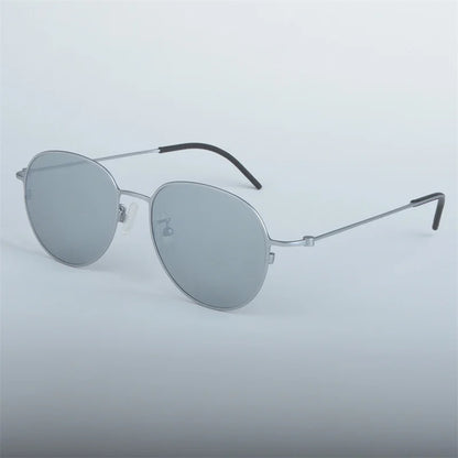 Handmade Pure Titanium Polarized Sunglasses Men Oval Round Eyeglasses Outdoors Women Big Face Spectacles Eyewear No Fade Eyewear