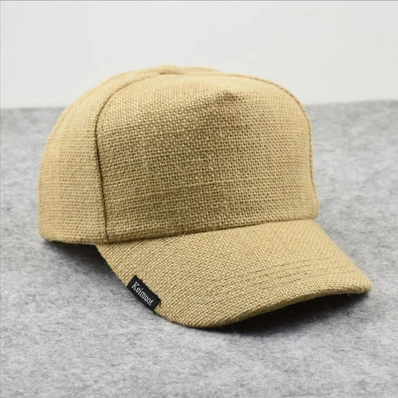Linen Baseball Cap Dad Summer Outdoors Sun Caps Women Casual Sport Hat Big Head Men Oversize Large Trucker Hats 57-65cm