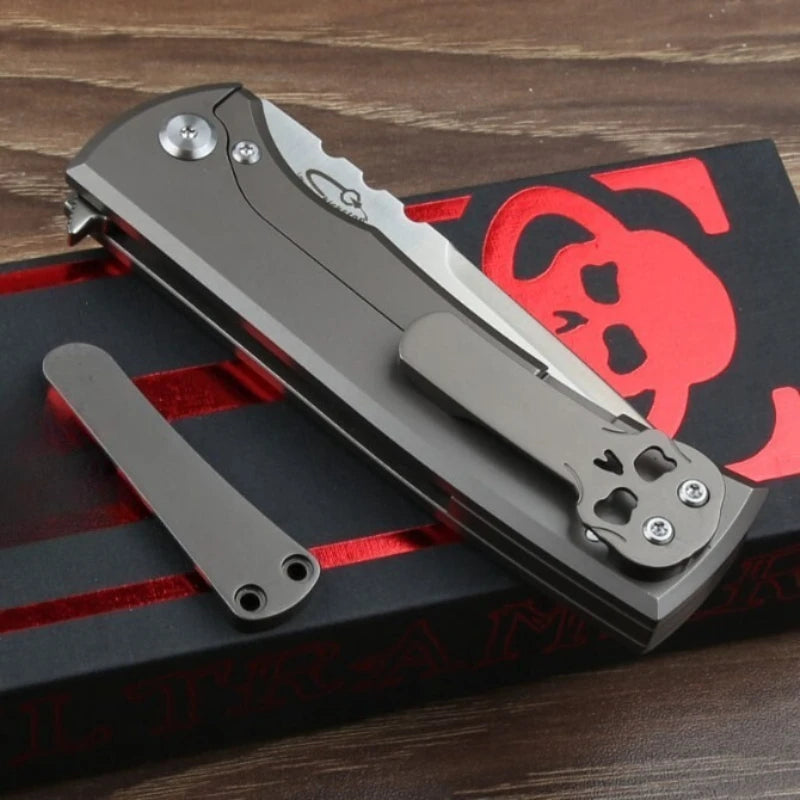 Multi-functional Folding Knife D2 Steel Blade Titanium Alloy Handle Ergonomic Handle Outdoor Camping Hiking EDC Cutting Purposes