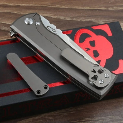 Multi-functional Folding Knife D2 Steel Blade Titanium Alloy Handle Ergonomic Handle Outdoor Camping Hiking EDC Cutting Purposes