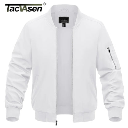 TACVASEN Spring Baseballl Jackets Mens Windbreaker Hiking Trekking Fishing Jackets Outdoor Full Zip Casual Coats Outwear Tops