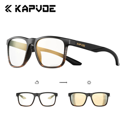 Kapvoe Polarized Sunglasses Men Lightweight Frame Anti Glare Driving Fishing Golf Outdoors Photochromic Glasses Running Women