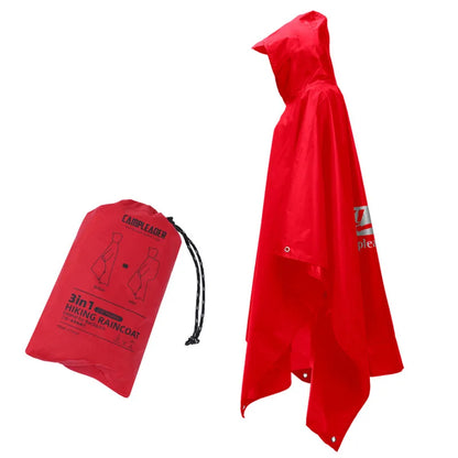 3 In 1 Waterproof Raincoat Lightweight Outdoor Hiking Rain Poncho Rain Jacket Cover Sun Shelter Camping Hiking Cycling Climbing